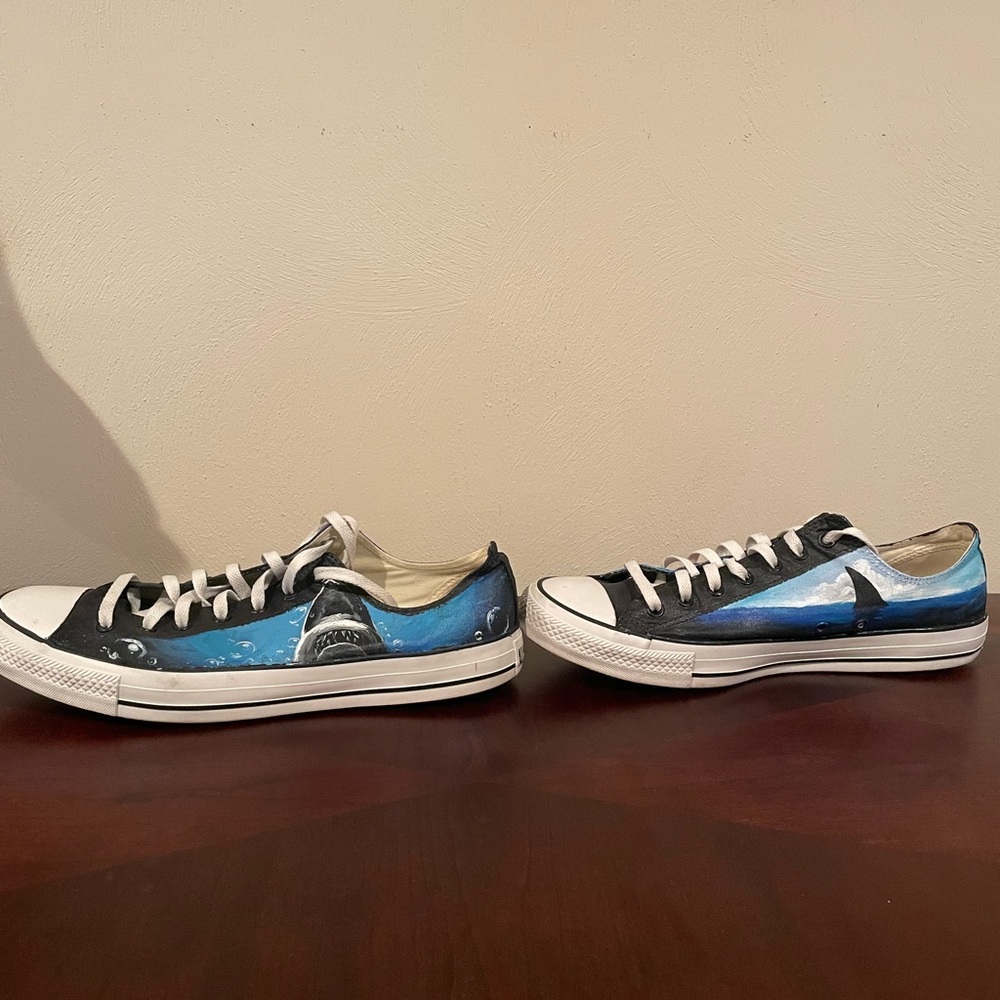 Jaws Converse (Painted on) Size 13